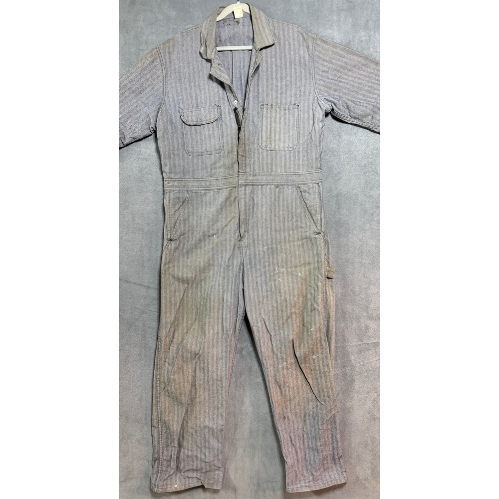Vintage Wrangler 60s Blue Bell Denim Herringbone COverall Size 44 Short Gorpcore